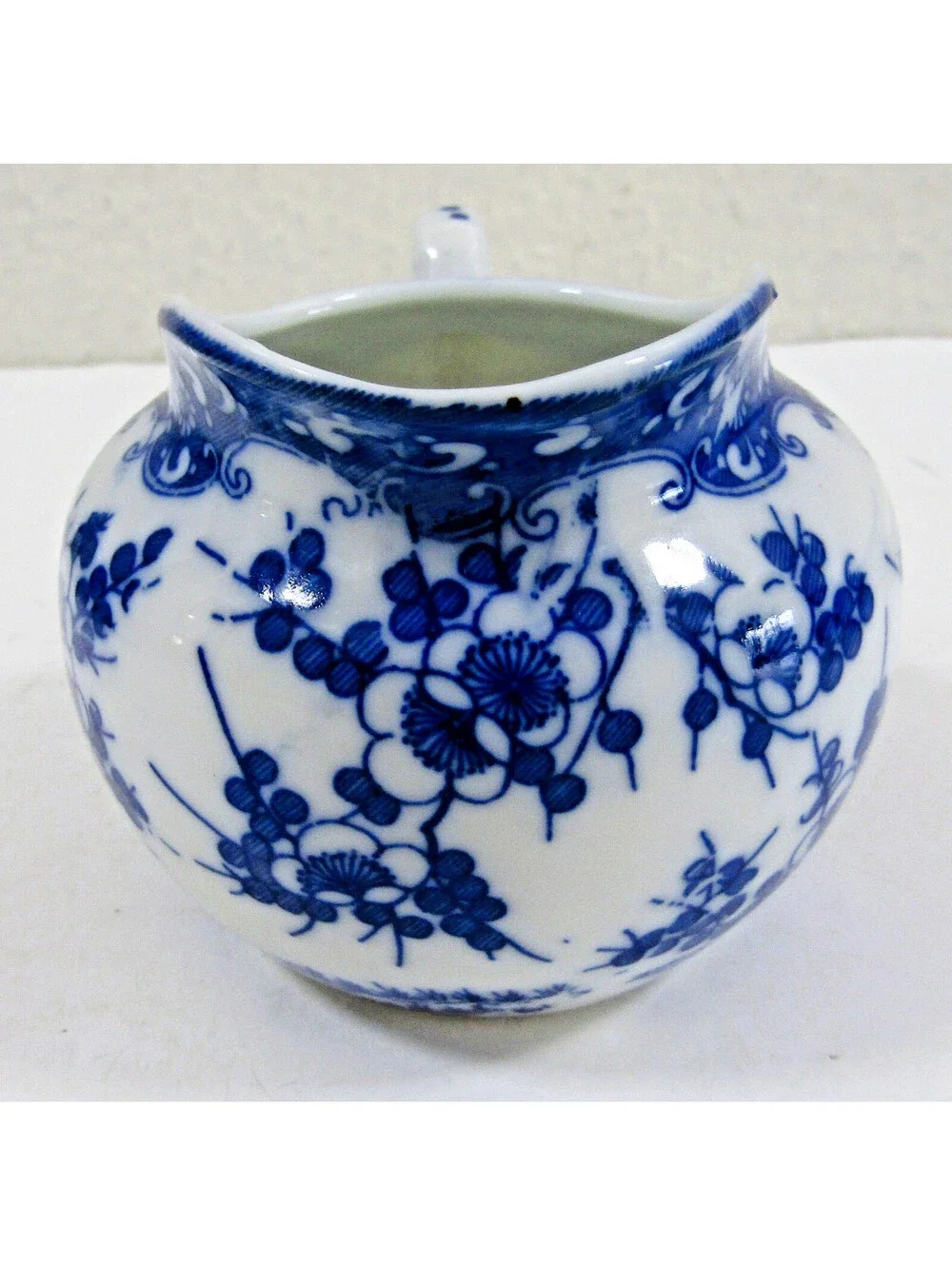 Lot of 14 Vintage Japanese Porcelain Blue and White Cherry Blossom Pattern